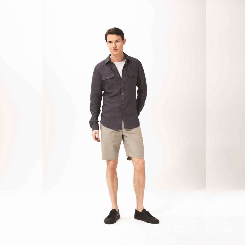 コットンストレートショートパンツ, ベージュ, large image number 2