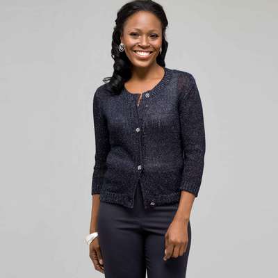 七分袖フロントボタンカーディガン