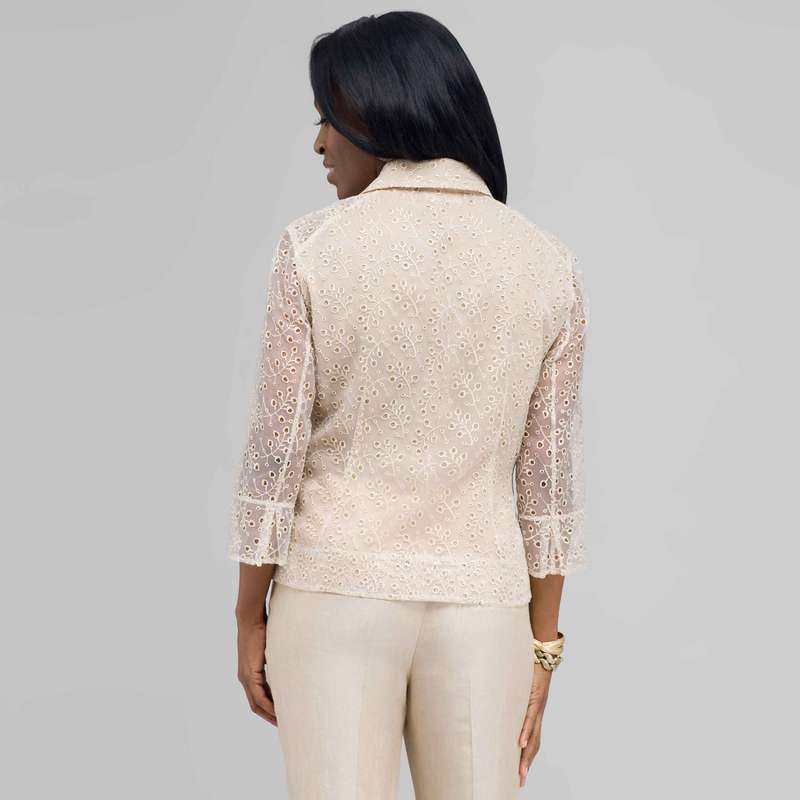 フラワー柄プリントシャツジャケット, アイボリーマルチ, large image number 1