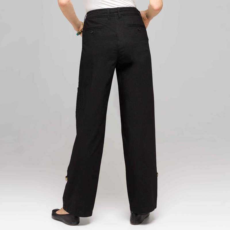 ロールアップカーゴパンツ, ブラック, large image number 1