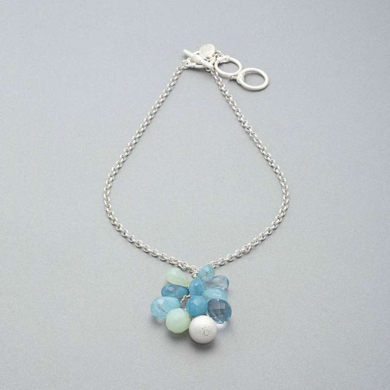 クラスタードロップネックレス, シルバー, large image number 0